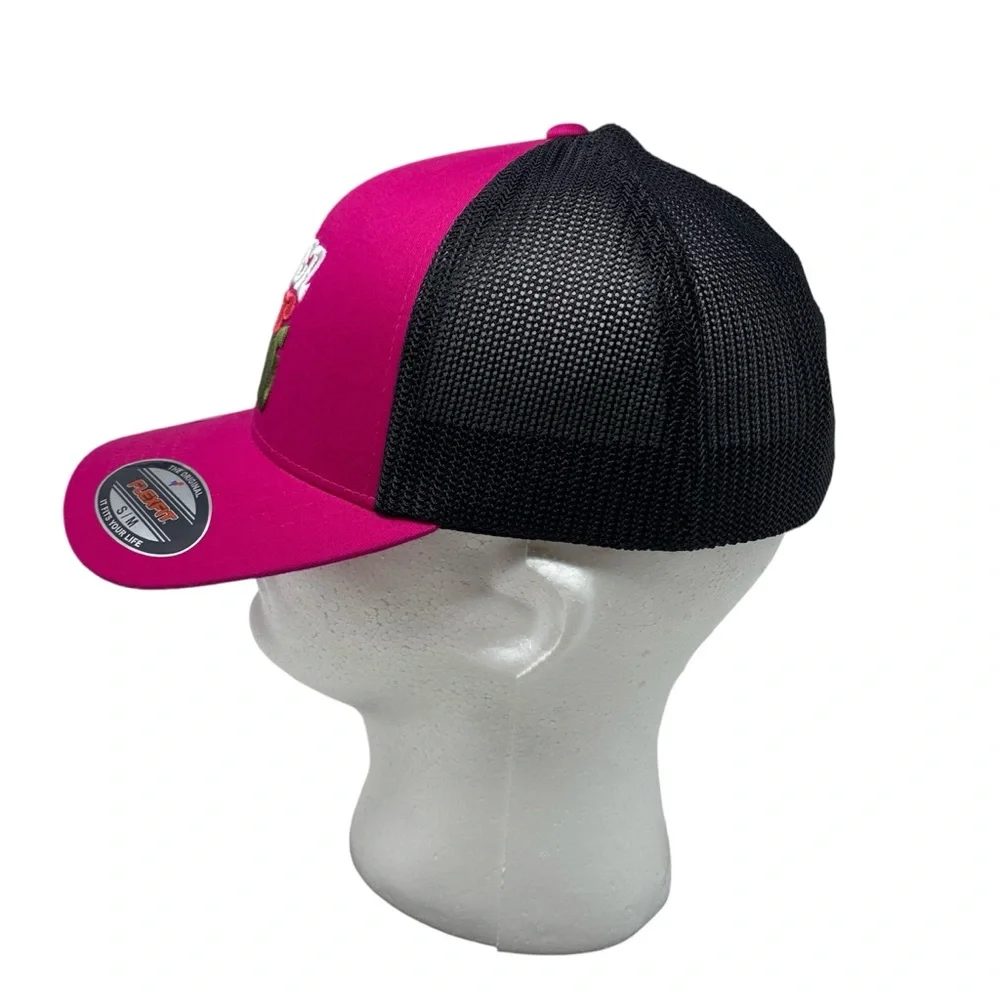 The North Face Never Stop Exploring Trucker Hat Cap Size S / M Pink‎ Black NEW